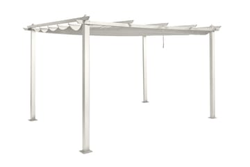 Porto suuri pergola 4x3 m alumiinia, katto - Valkoinen - Piha & ulkoaltaat - Grillaus - Grillitarvikkeet - Grilliteltta