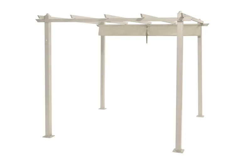 Porto suuri pergola 4x3 m alumiinia, katto - Beige - Piha & ulkoaltaat - Grillaus - Grillitarvikkeet - Grilliteltta
