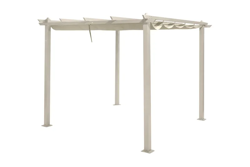 Porto suuri pergola 4x3 m alumiinia, katto, Beige