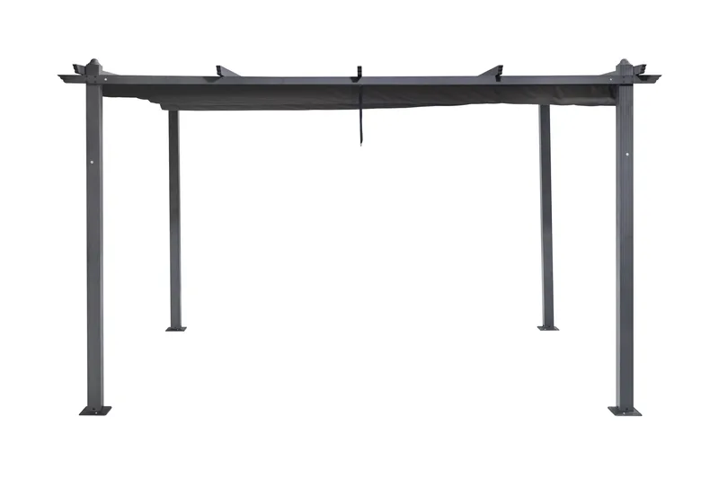 Porto suuri pergola 4x3 m alumiinia, katto, Tummanharmaa