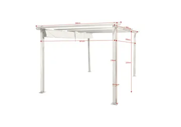 Porto suuri pergola 4x3 m alumiinia, katto - Valkoinen - Piha & ulkoaltaat - Grillaus - Grillitarvikkeet - Grilliteltta