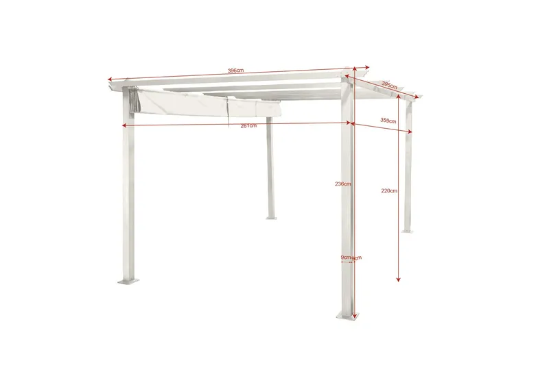 Porto suuri pergola 4x3 m alumiinia, katto - Valkoinen - Piha & ulkoaltaat - Grillaus - Grillitarvikkeet - Grilliteltta