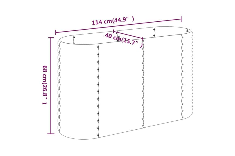 Puutarhakukkalaatikko jauhemaalattu teräs 114x40x68 cm antra - Antrasiitti - Piha & ulkoaltaat - Viljely & puutarhanhoito - Kasvatus - Kukkaruukku & Istutusastia - Kukkalaatikko