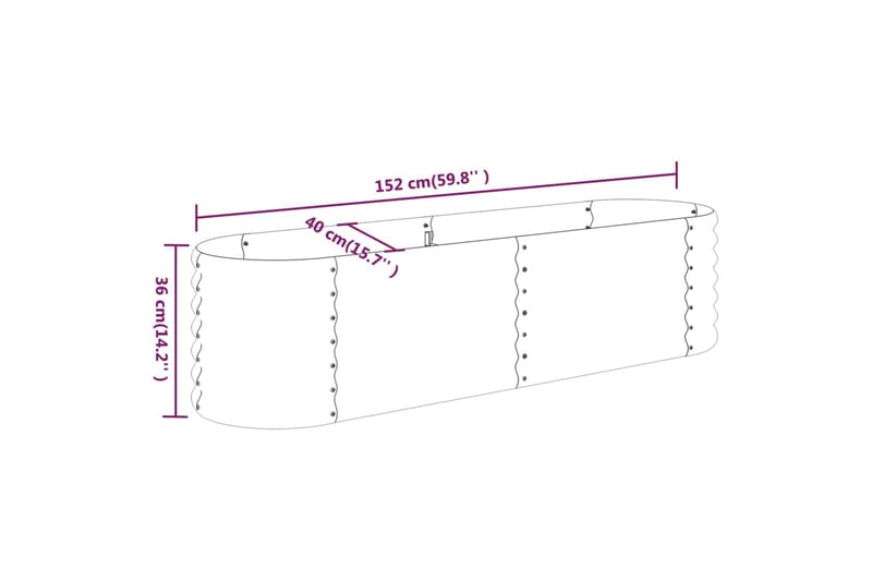 Puutarhakukkalaatikko jauhemaalattu teräs 152x40x36 cm antra - Antrasiitti - Piha & ulkoaltaat - Viljely & puutarhanhoito - Kasvatus - Kukkaruukku & Istutusastia - Kukkalaatikko