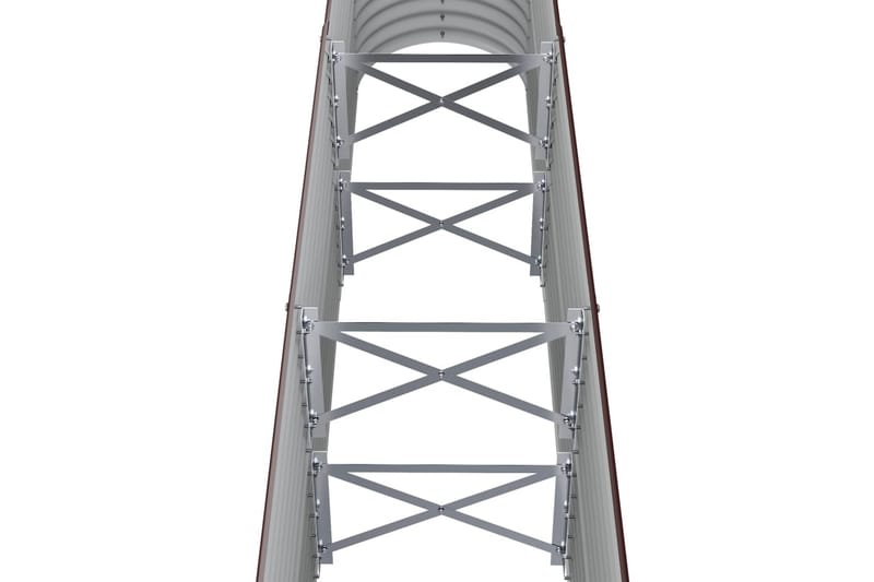 Puutarhakukkalaatikko jauhemaalattu teräs 152x40x68 cm ruske - Ruskea - Ruukut ulkokäyttöön - Kukkalaatikko