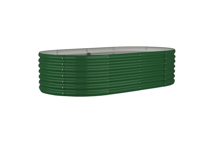 Puutarhakukkalaatikko jauhemaalattu teräs 152x80x36 cm vihre - Vihreä - Ruukut ulkokäyttöön - Kukkalaatikko