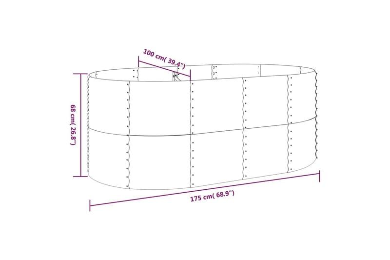 Puutarhakukkalaatikko jauhemaalattu teräs 175x100x68 cm vihr - Vihreä - Piha & ulkoaltaat - Viljely & puutarhanhoito - Kasvatus - Kukkaruukku & Istutusastia - Kukkalaatikko