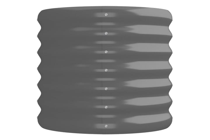 Puutarhakukkalaatikko jauhemaalattu teräs 224x40x36 cm harma - Harmaa - Ruukut ulkokäyttöön - Kukkalaatikko