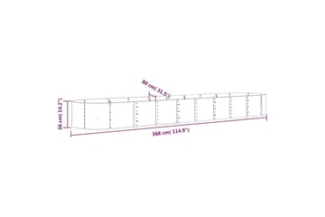 Puutarhakukkalaatikko jauhemaalattu teräs 368x80x36 cm antra - Antrasiitti - Piha & ulkoaltaat - Viljely & puutarhanhoito - Kasvatus - Kukkaruukku & Istutusastia - Kukkalaatikko