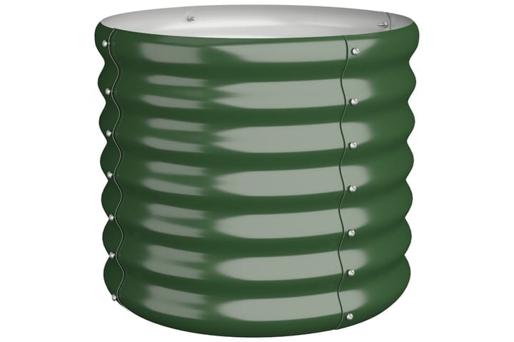 Puutarhakukkalaatikko jauhemaalattu teräs 40x40x36 cm vihreä - Vihreä - Ruukut ulkokäyttöön - Kukkalaatikko
