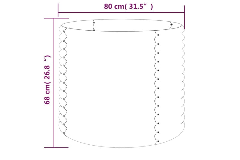 Puutarhakukkalaatikko jauhemaalattu teräs 80x80x68 cm antras - Antrasiitti - Ruukut ulkokäyttöön - Kukkalaatikko