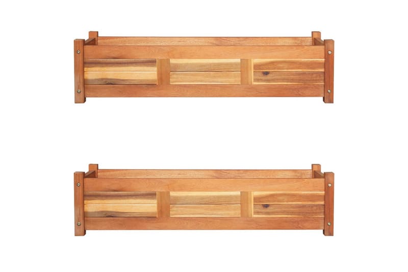 Puutarhan korotetut kukkalaatikot 2 kpl 100x30x25 cm - Ruskea - Piha & ulkoaltaat - Viljely & puutarhanhoito - Kasvatus - Kukkaruukku & Istutusastia - Kukkalaatikko
