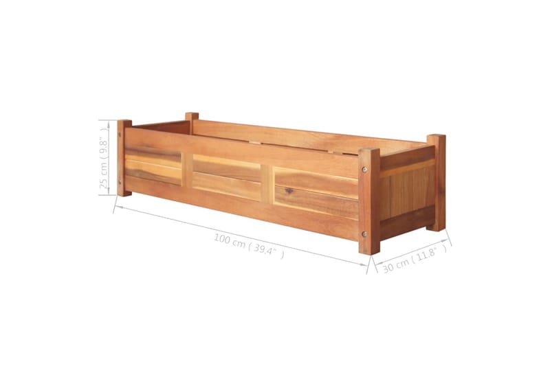 Puutarhan korotetut kukkalaatikot 2 kpl 100x30x25 cm - Ruskea - Piha & ulkoaltaat - Viljely & puutarhanhoito - Kasvatus - Kukkaruukku & Istutusastia - Kukkalaatikko