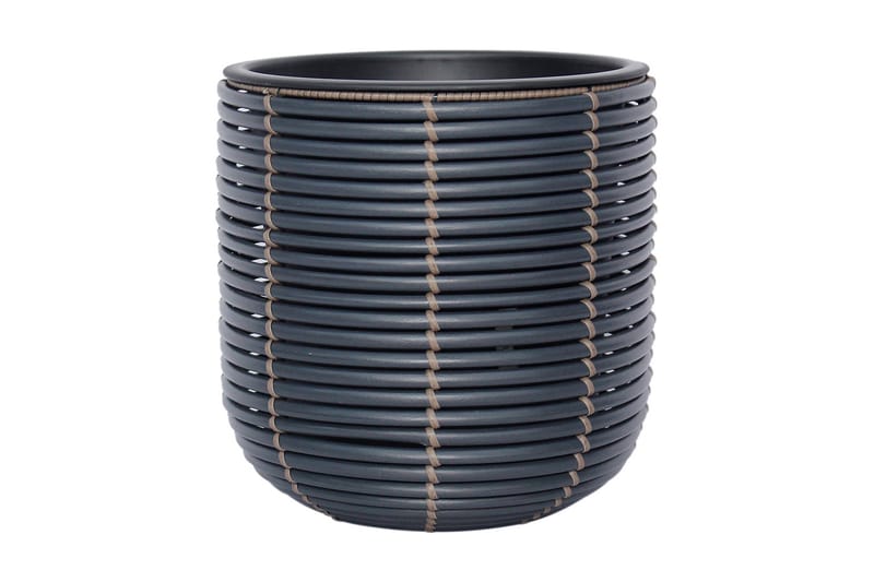 Kukkaruukku Wicker D27xH28 cm Musta - Piha & ulkoaltaat - Viljely & puutarhanhoito - Kasvatus - Kukkaruukku & Istutusastia - Suuret kukkaruukut