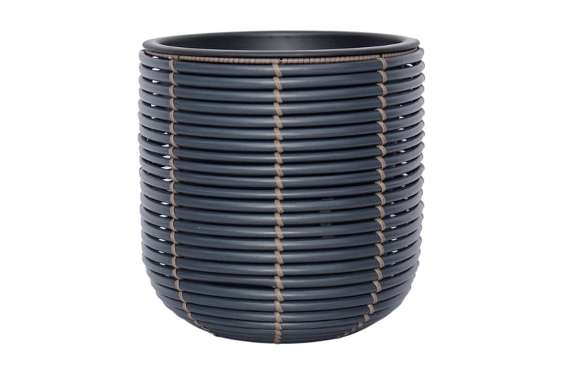 Kukkaruukku Wicker D27xH28 cm Musta - Piha & ulkoaltaat - Viljely & puutarhanhoito - Kasvatus - Kukkaruukku & Istutusastia - Suuret kukkaruukut