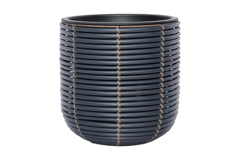 Kukkaruukku Wicker D27xH28 cm Musta, undefined