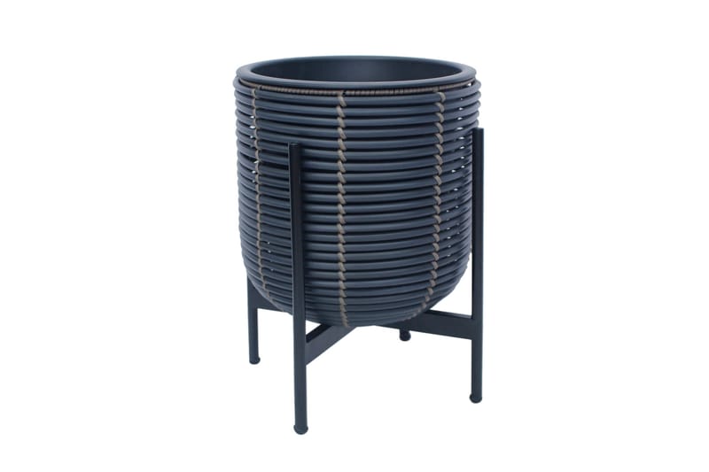 Kukkaruukku Wicker Telineellä 30x30xH38 cm Musta - Piha & ulkoaltaat - Viljely & puutarhanhoito - Kasvatus - Kukkaruukku & Istutusastia - Suuret kukkaruukut