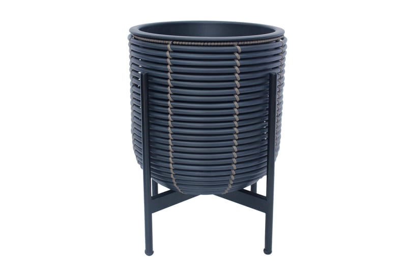 Kukkaruukku Wicker Telineellä 30x30xH38 cm Musta - Piha & ulkoaltaat - Viljely & puutarhanhoito - Kasvatus - Kukkaruukku & Istutusastia - Suuret kukkaruukut