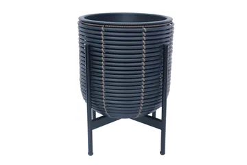 Kukkaruukku Wicker Telineellä 30x30xH38 cm Musta - Piha & ulkoaltaat - Viljely & puutarhanhoito - Kasvatus - Kukkaruukku & Istutusastia - Suuret kukkaruukut