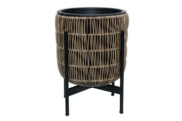 Kukkaruukku Wicker Telineellä 30x30xH38 cm Vaaleanruskea - Piha & ulkoaltaat - Viljely & puutarhanhoito - Kasvatus - Kukkaruukku & Istutusastia - Suuret kukkaruukut