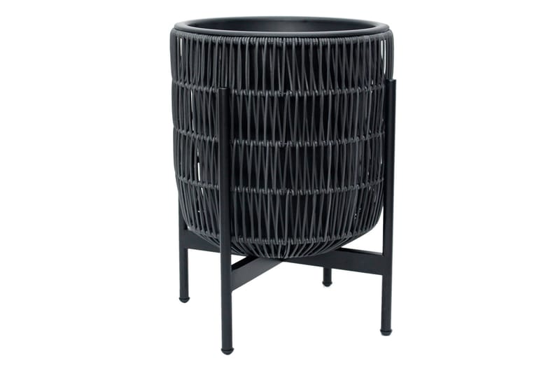 Kukkaruukku Wicker Telineellä 38x38xH49 cm Musta, undefined