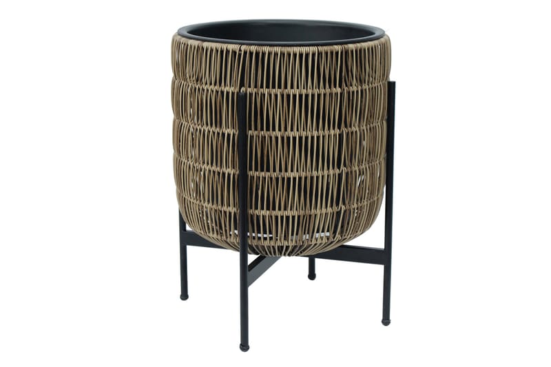 Kukkaruukku Wicker Telineellä 38x38xH49 cm Vaaleanruskea - Piha & ulkoaltaat - Viljely & puutarhanhoito - Kasvatus - Kukkaruukku & Istutusastia - Suuret kukkaruukut