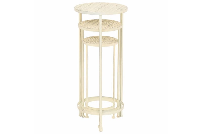 Kukkateline 3 osaa vintagetyylinen metalli antiikinvalkoinen - Valkoinen - Piha & ulkoaltaat - Viljely & puutarhanhoito - Kasvatus - Kukkaruukku & Istutusastia - Suuret kukkaruukut