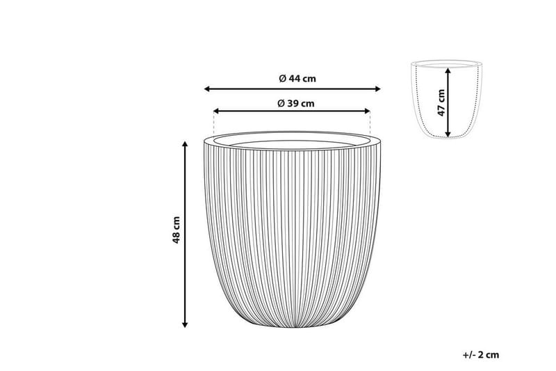 Ruukku 44 x 44 x 48 cm beige CHIOS - Beige - Piha & ulkoaltaat - Viljely & puutarhanhoito - Kasvatus - Kukkaruukku & Istutusastia - Suuret kukkaruukut