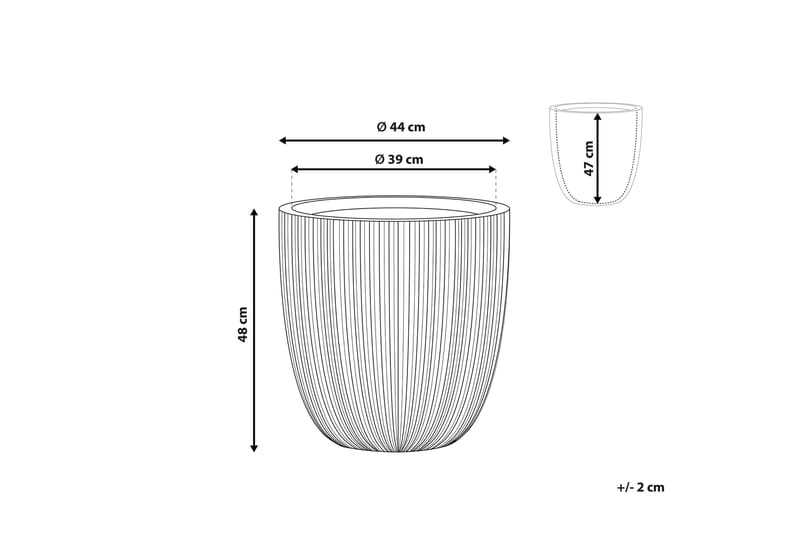 Ruukku 44 x 44 x 48 cm beige CHIOS - Beige - Piha & ulkoaltaat - Viljely & puutarhanhoito - Kasvatus - Kukkaruukku & Istutusastia - Suuret kukkaruukut