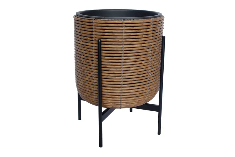 Wicker Kukkaruukku jalustalla 38x38xH49 cm Ruskea, undefined