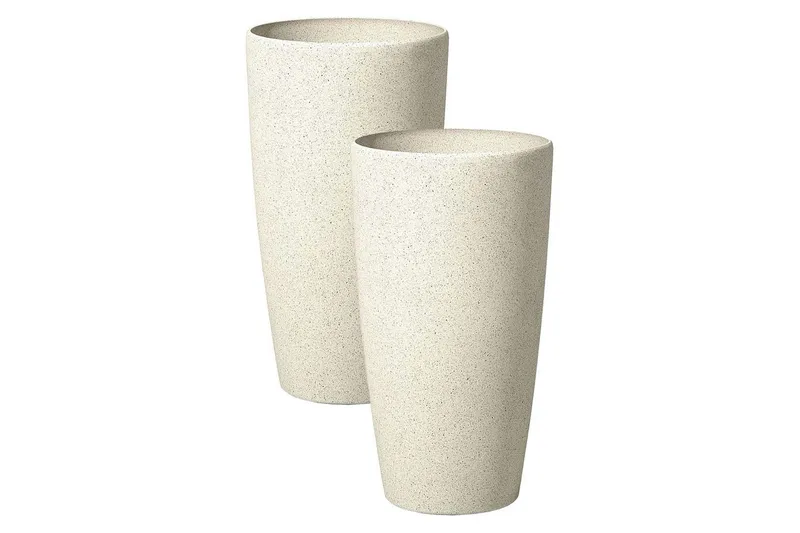 Trädgårdskruka Beliani Abdera set om 2 Beige, 23x23x42 cm Beige