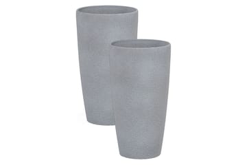 Trädgårdskruka Beliani Abdera set om 2 Grå, 23x23x42 cm Grey - Piha & ulkoaltaat - Viljely & puutarhanhoito - Kasvatus - Kukkaruukku & Istutusastia - Suuret kukkaruukut