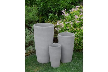 Trädgårdskruka Beliani Abdera set om 2 Grå, 31x31x58 cm Grey - Piha & ulkoaltaat - Viljely & puutarhanhoito - Kasvatus - Kukkaruukku & Istutusastia - Suuret kukkaruukut