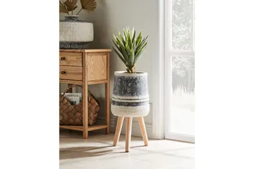 Trädgårdskruka Beliani Arisaema Light grey||Beige||Light colored wood - Piha & ulkoaltaat - Viljely & puutarhanhoito - Kasvatus - Kukkaruukku & Istutusastia - Suuret kukkaruukut