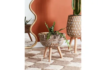 Trädgårdskruka Beliani Asplenium Brown||Light colored wood||White - Piha & ulkoaltaat - Viljely & puutarhanhoito - Kasvatus - Kukkaruukku & Istutusastia - Suuret kukkaruukut