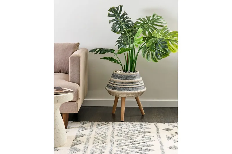 Trädgårdskruka Beliani Athaea Beige||Grey||Light colored wood - Piha & ulkoaltaat - Viljely & puutarhanhoito - Kasvatus - Kukkaruukku & Istutusastia - Suuret kukkaruukut