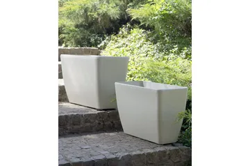 Trädgårdskruka Beliani Baris set om 2 Beige, 74x32x45 cm Beige - Piha & ulkoaltaat - Viljely & puutarhanhoito - Kasvatus - Kukkaruukku & Istutusastia - Suuret kukkaruukut