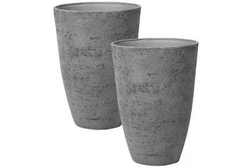 Trädgårdskruka Beliani Camia set om 2 Beige, 51x51x71 cm Grey - Piha & ulkoaltaat - Viljely & puutarhanhoito - Kasvatus - Kukkaruukku & Istutusastia - Suuret kukkaruukut