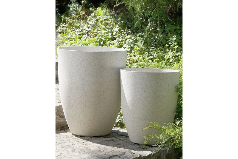 Trädgårdskruka Beliani Croton 43x43x52 cm Offwhite - Piha & ulkoaltaat - Viljely & puutarhanhoito - Kasvatus - Kukkaruukku & Istutusastia - Suuret kukkaruukut