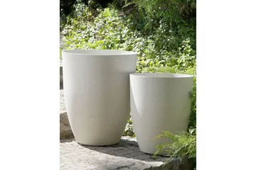 Trädgårdskruka Beliani Croton set om 2 Grå, 35x35x42 cm White - Piha & ulkoaltaat - Viljely & puutarhanhoito - Kasvatus - Kukkaruukku & Istutusastia - Suuret kukkaruukut
