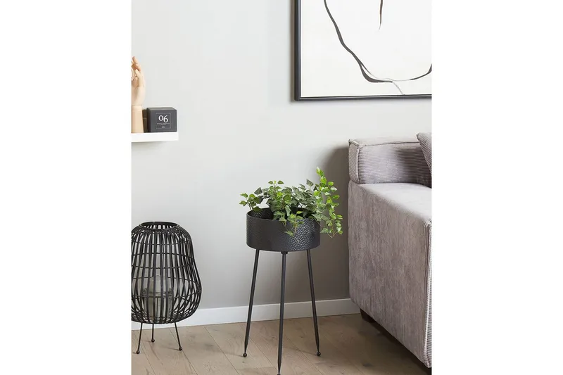 Trädgårdskruka Beliani Leika 29x26x50 cm Black - Piha & ulkoaltaat - Viljely & puutarhanhoito - Kasvatus - Kukkaruukku & Istutusastia - Suuret kukkaruukut