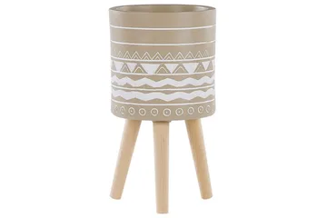 Trädgårdskruka Beliani Milina Beige||White||Light colored wood - Piha & ulkoaltaat - Viljely & puutarhanhoito - Kasvatus - Kukkaruukku & Istutusastia - Suuret kukkaruukut