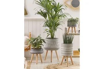 Trädgårdskruka Malaki Grey||White||Light colored wood - Piha & ulkoaltaat - Viljely & puutarhanhoito - Kasvatus - Kukkaruukku & Istutusastia - Suuret kukkaruukut