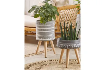 Trädgårdskruka Nausa Grey||White||Light colored wood - Piha & ulkoaltaat - Viljely & puutarhanhoito - Kasvatus - Kukkaruukku & Istutusastia - Suuret kukkaruukut