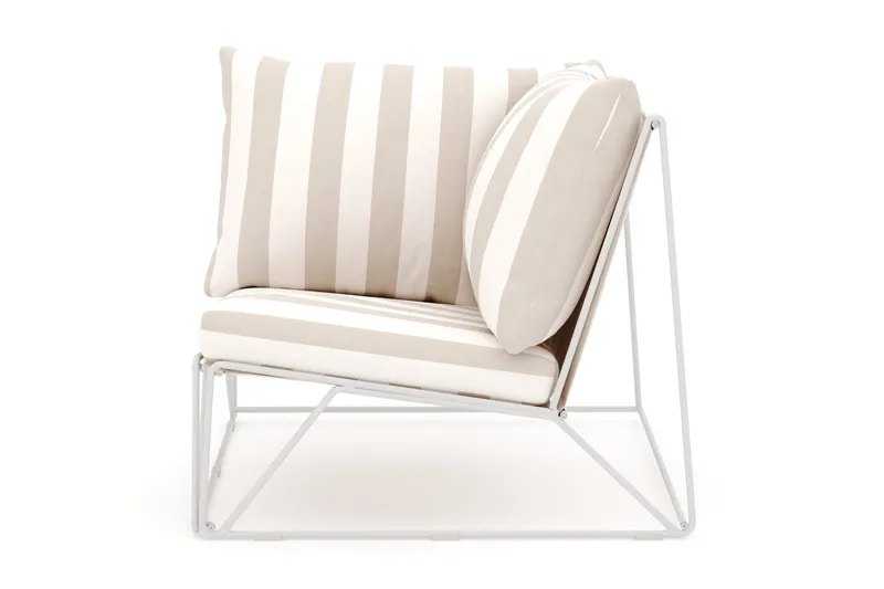 Usteryd Kulmamoduuli Ulkokäyttöön - Beige/Raidallinen - Puutarhakalusteet - Tarvikkeet ulos - Tee se itse-moduulit - Kulmamoduuli ulkosohva