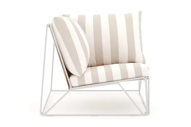 Usteryd Kulmamoduuli Ulkokäyttöön - Beige/Raidallinen - Puutarhakalusteet - Tarvikkeet ulos - Tee se itse-moduulit - Kulmamoduuli ulkosohva