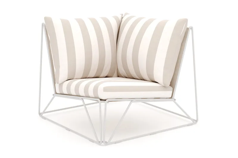 Usteryd Kulmamoduuli Ulkokäyttöön - Beige/Raidallinen - Puutarhakalusteet - Tarvikkeet ulos - Tee se itse-moduulit - Kulmamoduuli ulkosohva