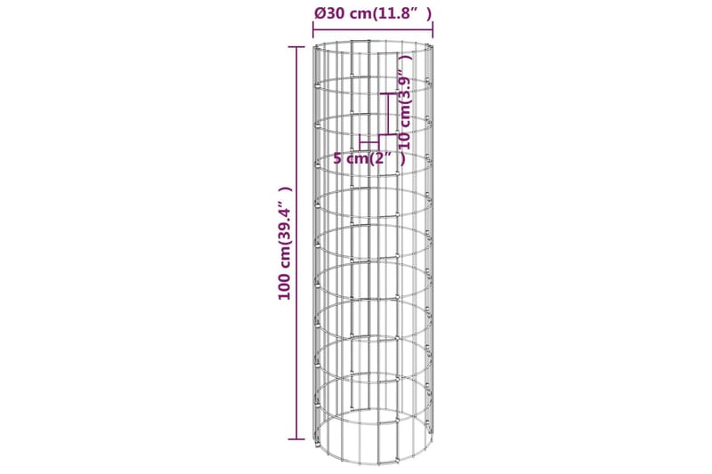 Pyöreät korotetut kivikorit 4 kpl Ã˜30x50/100/150/200 cm - Hopea - Viljelylaatikko