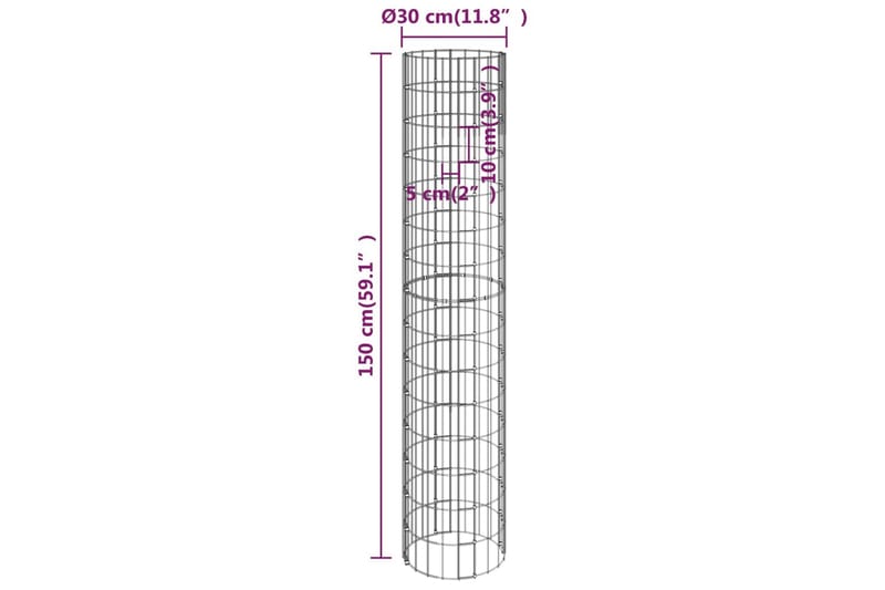 Pyöreät korotetut kivikorit 4 kpl Ã˜30x50/100/150/200 cm - Hopea - Viljelylaatikko