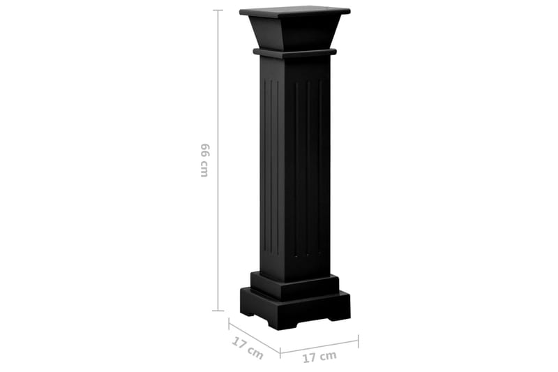 Kukkateline klassinen pilari neliö musta 17x17x66 cm MDF - Musta - Kukkakeppi